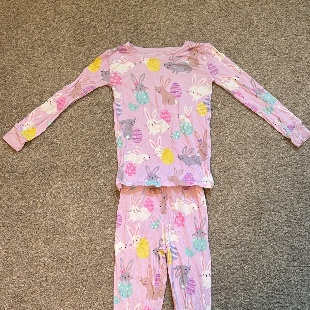 Little Sleepies Pink Bunny & Easter Egg Pajama Set 4T